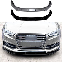 Front Bumper Blade Audi A3 S3 8V Black Carbon Fiber - in use - Becquet Voiture