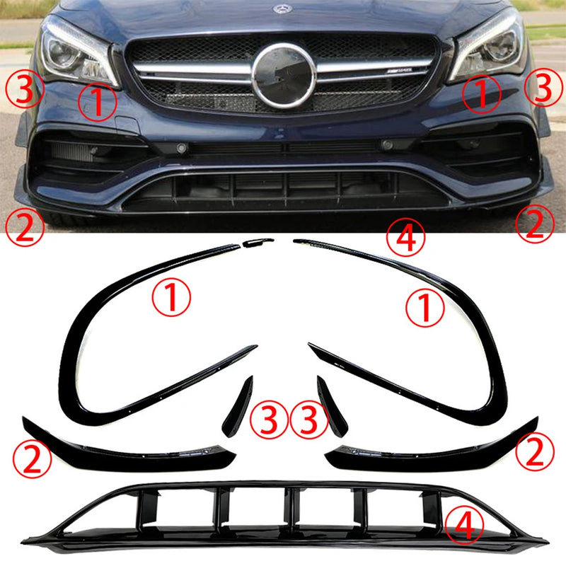 Lame Pare-Choc Avant Mercedes CLA C117 2016-2019 - installé sur véhicule - Becquet Voiture