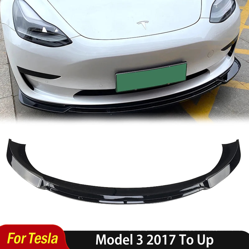 Lame Pare-Choc Avant Tesla Model 3 Maxton - vue de face - Becquet Voiture