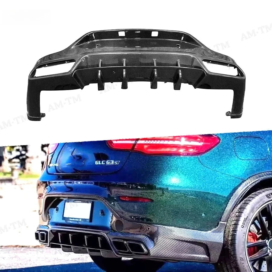 Lame Pare-Chocs Arrière Carbone Mercedes GLC X253 C253 AMG - vue de face - Becquet Voiture