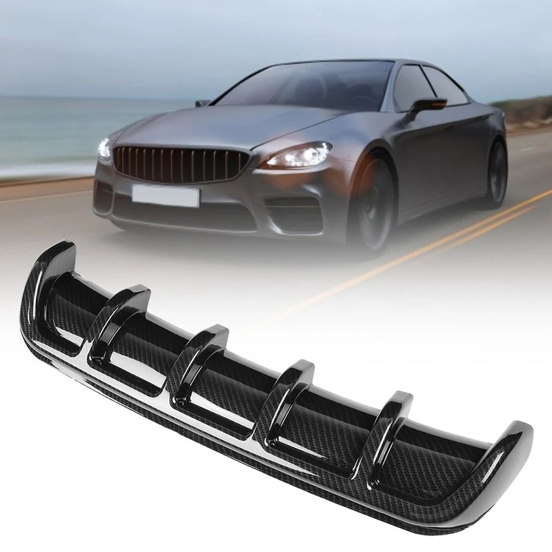 Carbon Fiber Rear Bumper Diffuser Shark Fin Blade - fitted on vehicle - Becquet Voiture