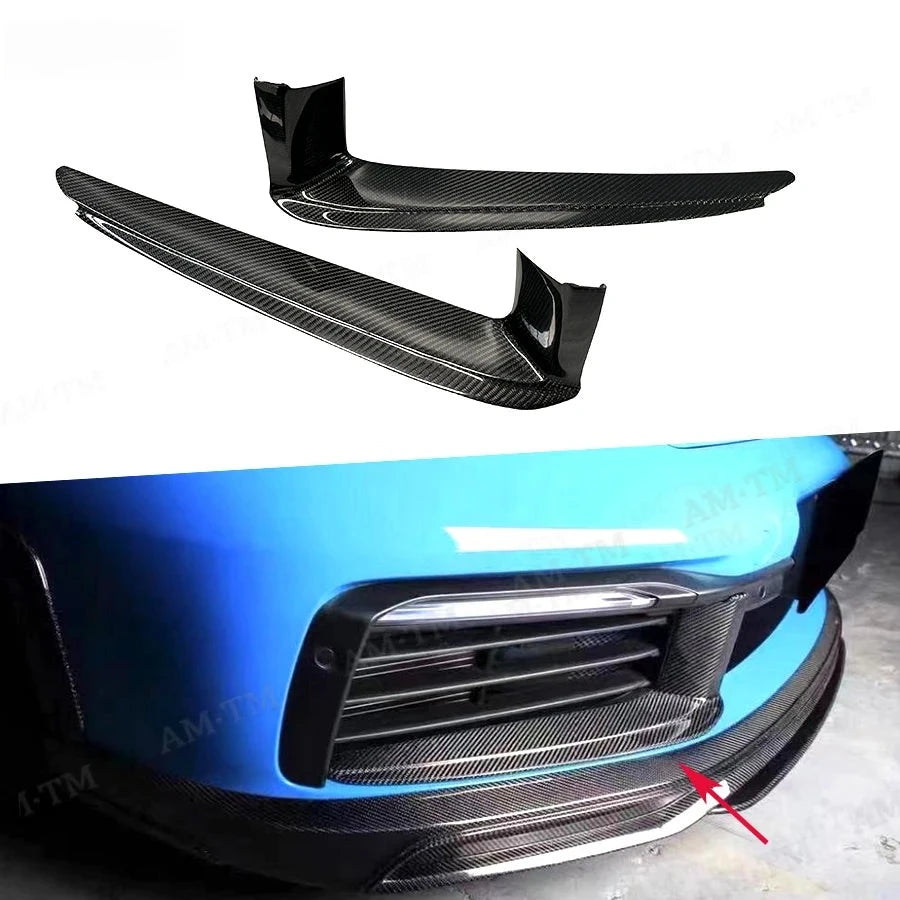 Lame Pare-Chocs Avant Carbone Porsche 911 992 2019-2022 - vue de face - Becquet Voiture