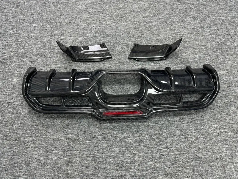 Lames de Pare-Chocs Arrière Carbone BMW Mini Cooper JCW - vue de trois-quarts - Becquet Voiture