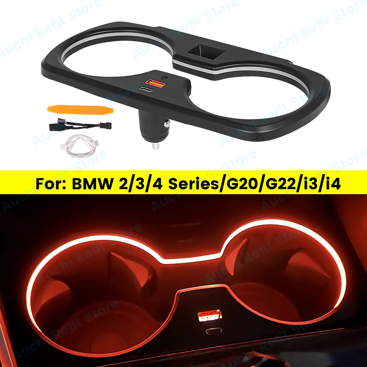 Lampe LED Ambiance BMW Série 3 G20 - vue de face - Becquet Voiture