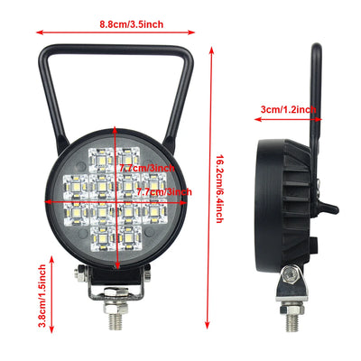 Lampe Travail LED 3 Pouces 12W Tout-Terrain 4x4 SUV - vue arrière - Becquet Voiture