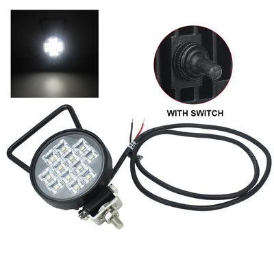 Lampe Travail LED 3 Pouces 12W Tout-Terrain 4x4 SUV - vue de face - Becquet Voiture