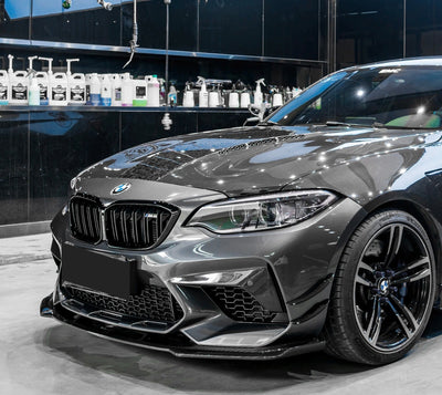 Lèvre Avant KB Carbone Sèche BMW M2 F87 - vue arrière - Becquet Voiture
