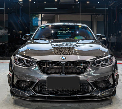 Lèvre Avant KB Carbone Sèche BMW M2 F87 - vue de face - Becquet Voiture