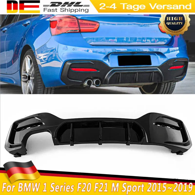 Lèvre de Diffuseur Arrière BMW Série 1 F20 F21 M Sport 2015-2019 - vue de face - Becquet Voiture