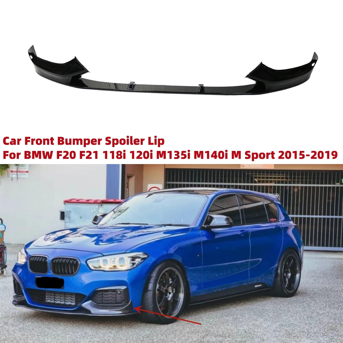 Lèvre de Pare-Chocs Avant BMW Série 1 F20 F21 2015-2019 - vue de face - Becquet Voiture