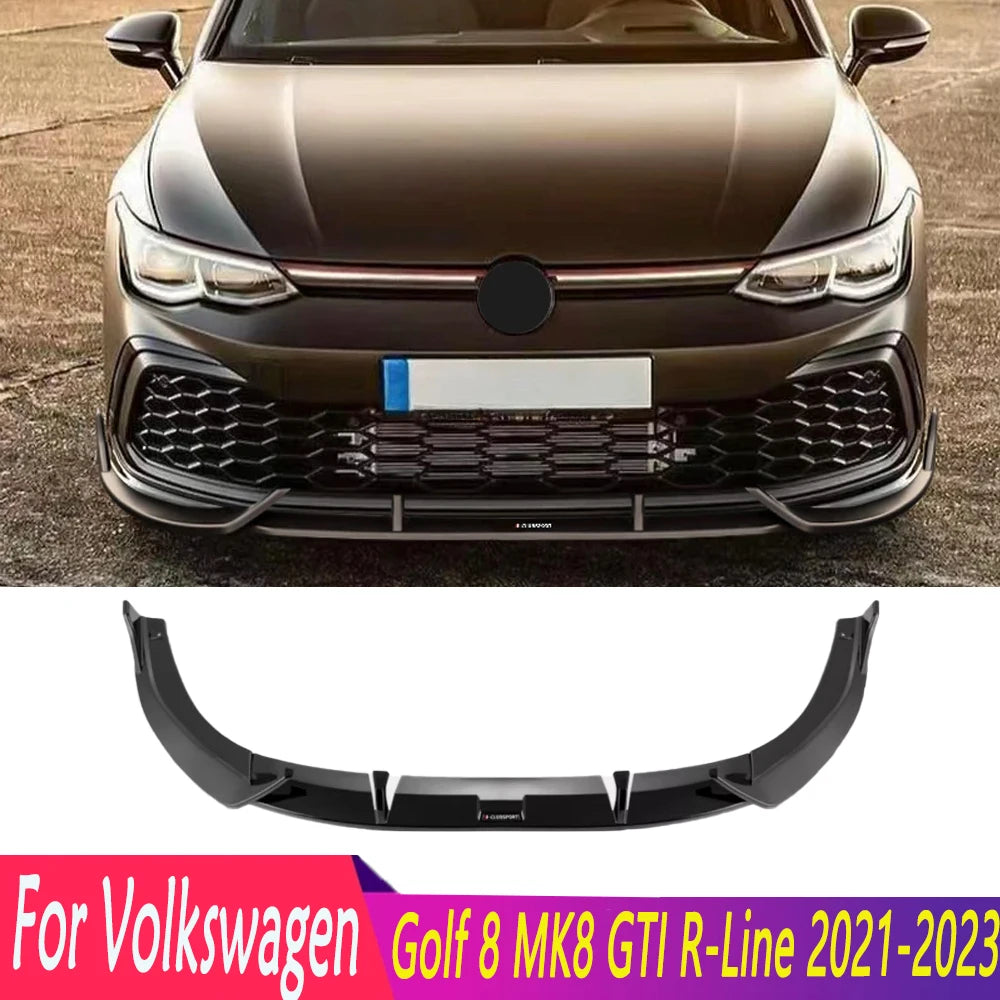 Lèvre de Pare-Chocs Avant VW Golf 8 MK8 GTI R 2021-2023 - vue de face - Becquet Voiture