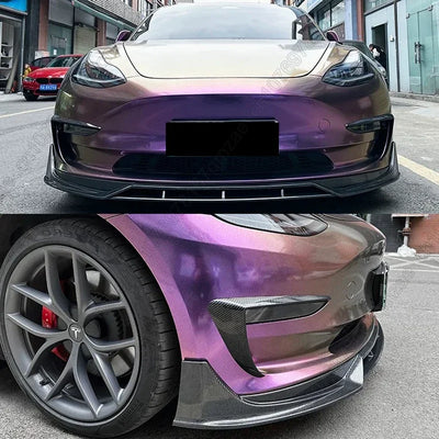 Lèvre Diffuseur Pare-Chocs Avant Tesla Model 3 2017-2023 - vue arrière - Becquet Voiture