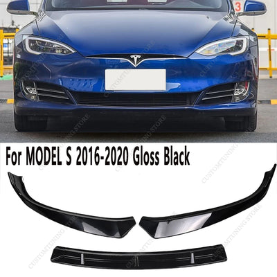 Lèvre Spoiler Pare-Chocs Avant Tesla Model S 2012-2020 - détail du montage - Becquet Voiture
