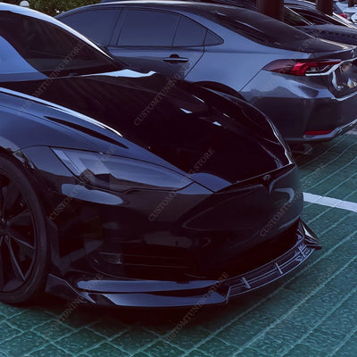 Lèvre Spoiler Pare-Chocs Avant Tesla Model S 2012-2020 - vue arrière - Becquet Voiture