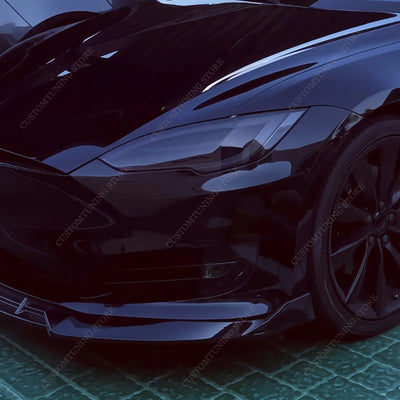 Lèvre Spoiler Pare-Chocs Avant Tesla Model S 2012-2020 - vue de profil - Becquet Voiture