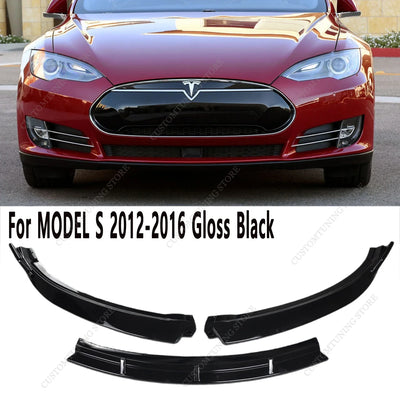 Lèvre Spoiler Pare-Chocs Avant Tesla Model S 2012-2020 - vue rapprochée - Becquet Voiture