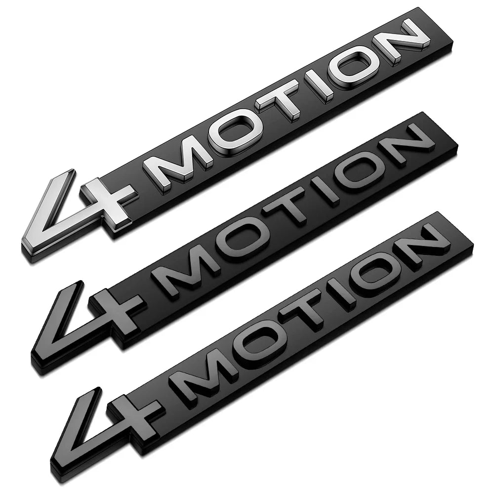 Logo 4MOTION Badge VW - Noir ou Argent - vue de face - Becquet Voiture
