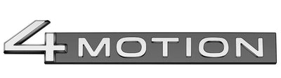 Logo 4MOTION Badge VW - Noir ou Argent - vue de profil - Becquet Voiture