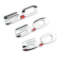 Logo 5.0 Ford Mustang GT Noir Rouge Chrome - détail du montage - Becquet Voiture