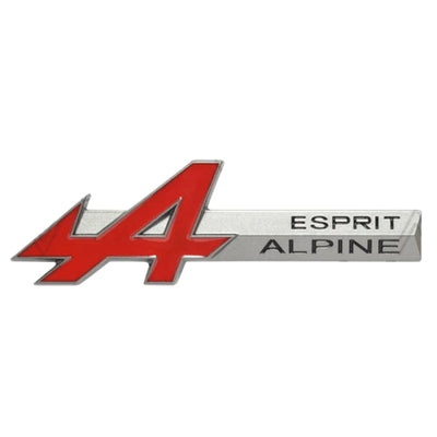 Logo Alpine Badge Métal Esprit Noir Chrome - installé sur véhicule - Becquet Voiture