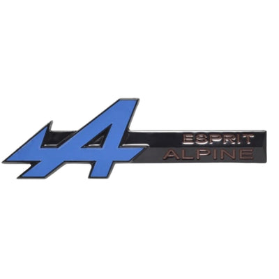 Logo Alpine Badge Métal Esprit Noir Chrome - vue arrière - Becquet Voiture