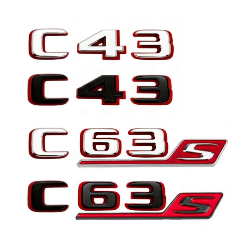 Logo AMG C43 C63S Mercedes Classe C Coffre - packshot studio 2 - Becquet Voiture