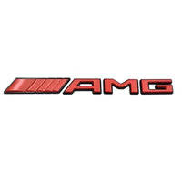 Logo AMG Coffre Arrière Mercedes Noir Chrome Rouge - en situation - Becquet Voiture