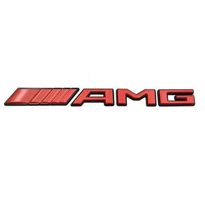 Logo AMG Coffre Arrière Mercedes Noir Chrome Rouge - en situation - Becquet Voiture