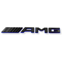 Logo AMG Coffre Arrière Mercedes Noir Chrome Rouge - installé sur véhicule - Becquet Voiture