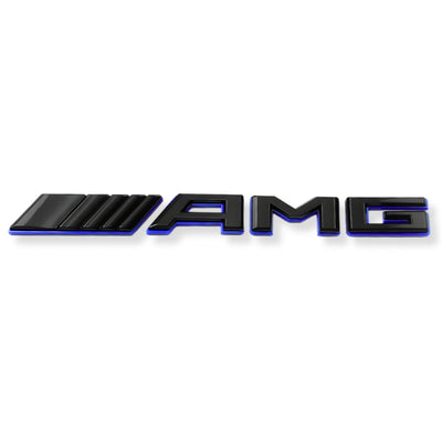 Logo AMG Coffre Arrière Mercedes Noir Chrome Rouge - installé sur véhicule - Becquet Voiture
