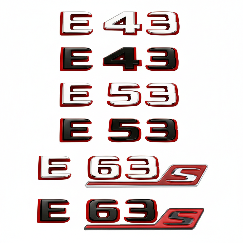 Logo AMG E43 E53 E63S Classe E W213 W214 - vue de face - Becquet Voiture