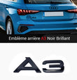 Logo Audi A3 Noir Brillant Coffre 90x35mm