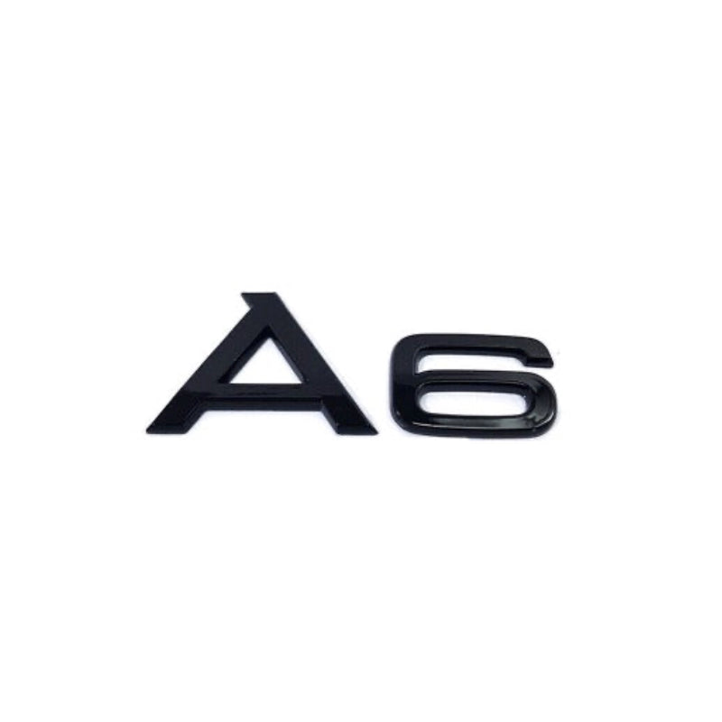Logo Audi A6 Noir Emblème Arrière 90x35mm - vue de face - Becquet Voiture