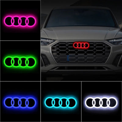 Logo Audi Avant Lumineux Led Noir Chrome Blanc Rouge - installé sur véhicule - Becquet Voiture