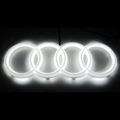 Logo Audi Avant Lumineux Led Noir Chrome Blanc Rouge - vue arrière - Becquet Voiture