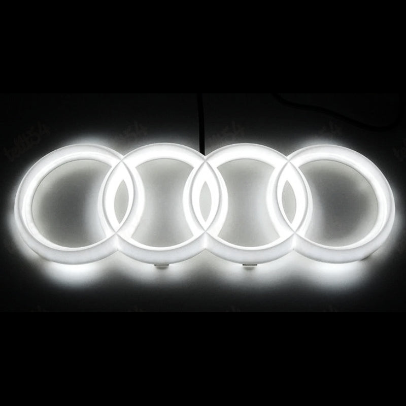Logo Audi Avant Lumineux Led Noir Chrome Blanc Rouge - vue arrière - Becquet Voiture