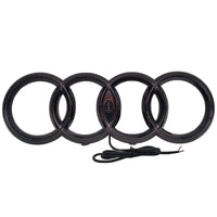 Logo Audi Avant Lumineux Led Noir Chrome Blanc Rouge - vue de dessus - Becquet Voiture
