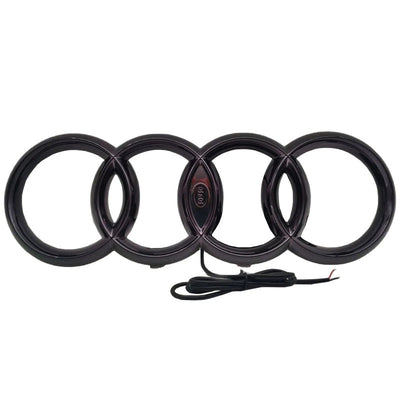 Logo Audi Avant Lumineux Led Noir Chrome Blanc Rouge - vue de dessus - Becquet Voiture