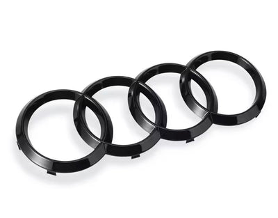 Logo Audi Noir Brillant Toutes Dimensions - vue de face - Becquet Voiture