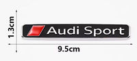 Audi Sport Logo Schwarz Chrom 9,5 cm - Vorderansicht - Becquet Voiture