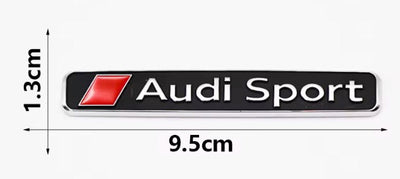 Logo Audi Sport Noir Chrome 9.5cm - vue de face - Becquet Voiture