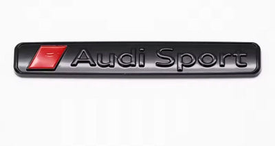 Logo Audi Sport Noir Chrome 9.5cm - vue de profil - Becquet Voiture