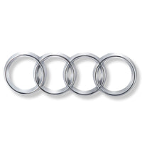 Logo Badge Anneaux Audi Noir Avant Arrière - détail du montage - Becquet Voiture