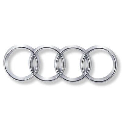 Logo Badge Anneaux Audi Noir Avant Arrière - détail du montage - Becquet Voiture