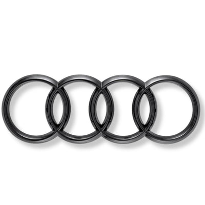 Logo Badge Anneaux Audi Noir Avant Arrière - packshot studio - Becquet Voiture