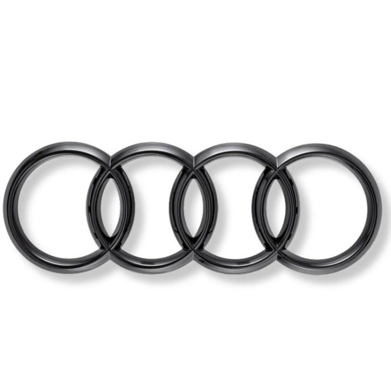 Logo Badge Anneaux Audi Noir Avant Arrière - packshot studio - Becquet Voiture