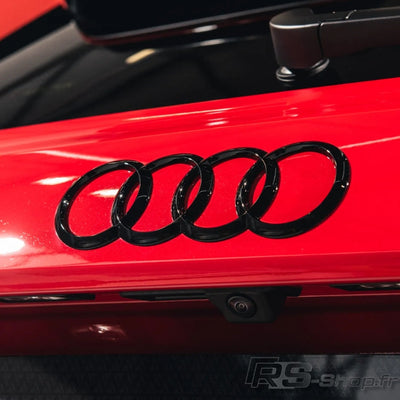 Logo Badge Anneaux Audi Noir Avant Arrière - vue arrière 2 - Becquet Voiture