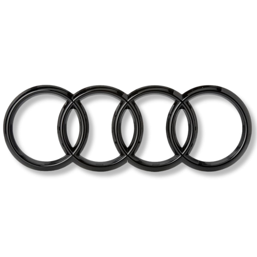 Logo Badge Anneaux Audi Noir Avant Arrière - vue de face - Becquet Voiture