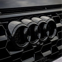 Logo Badge Anneaux Audi Noir Avant Arrière - vue de profil - Becquet Voiture