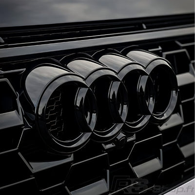 Logo Badge Anneaux Audi Noir Avant Arrière - vue de profil - Becquet Voiture
